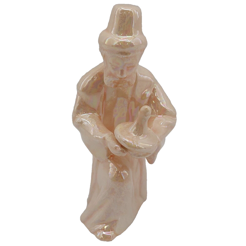Kneeling Wiseman King Figurine Nativity Replacement Figure Iridescent 4.25"
